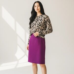 Vintage Gianni Purple Wool Pencil Skirt